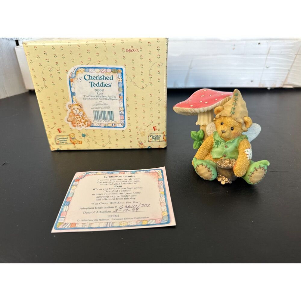 Cherished Teddies 203041 Ryan "I'm Green With Envy For You" Figurine